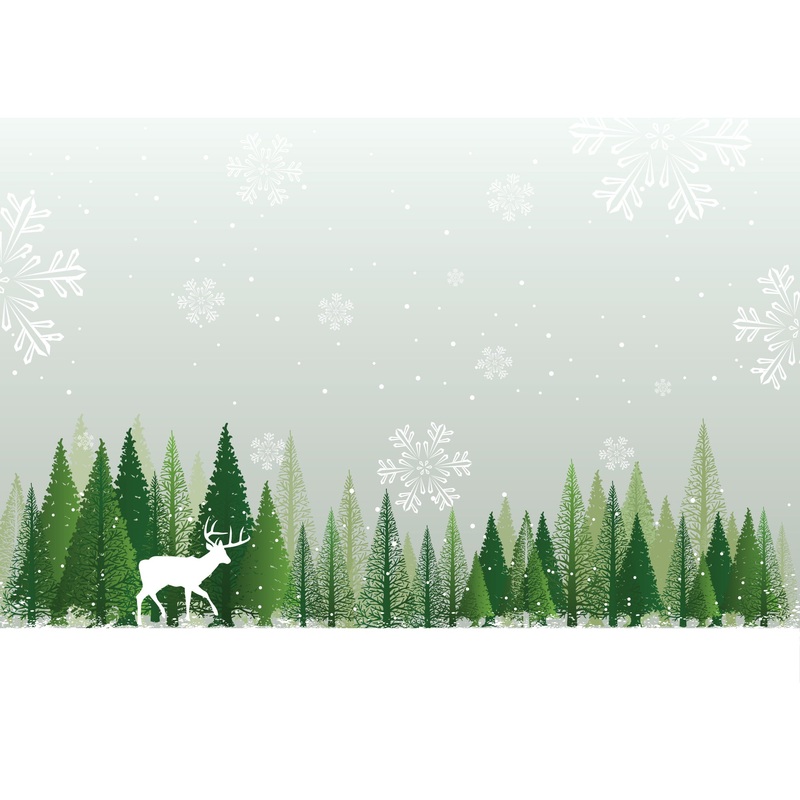 Christmas:  Green Trees Poster        –   Removable     Adhesive Decal