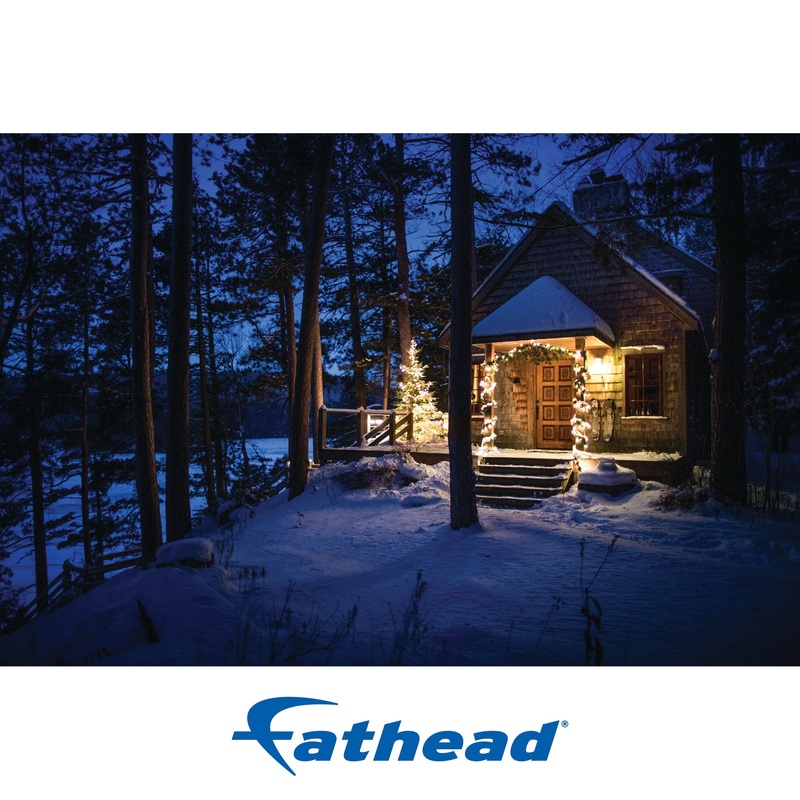 Christmas:  Lights in the Wood Poster        –   Removable     Adhesive Decal