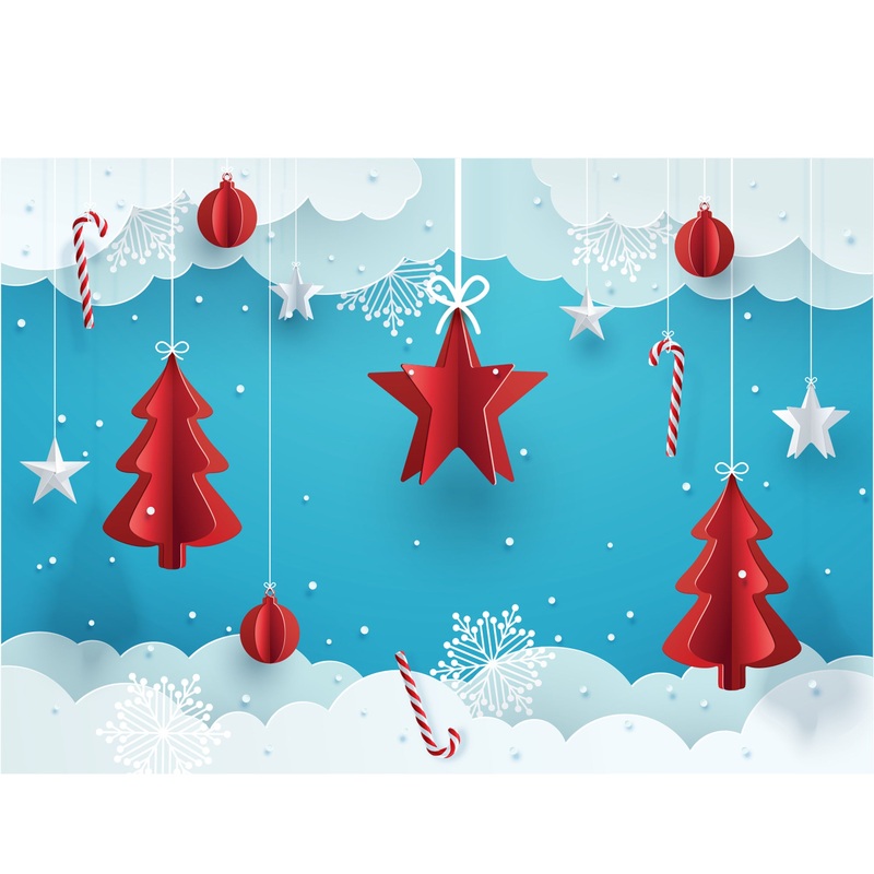 Christmas:  Red Star Poster        –   Removable     Adhesive Decal