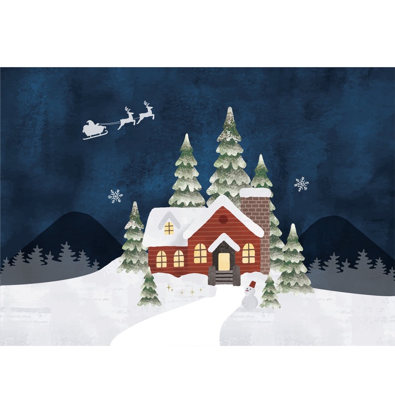 Christmas:  Santa’s Home Poster        –   Removable     Adhesive Decal