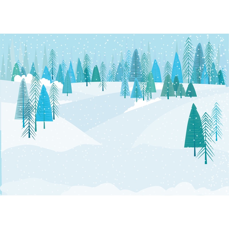 Christmas:  Scattered Trees Poster        –   Removable     Adhesive Decal