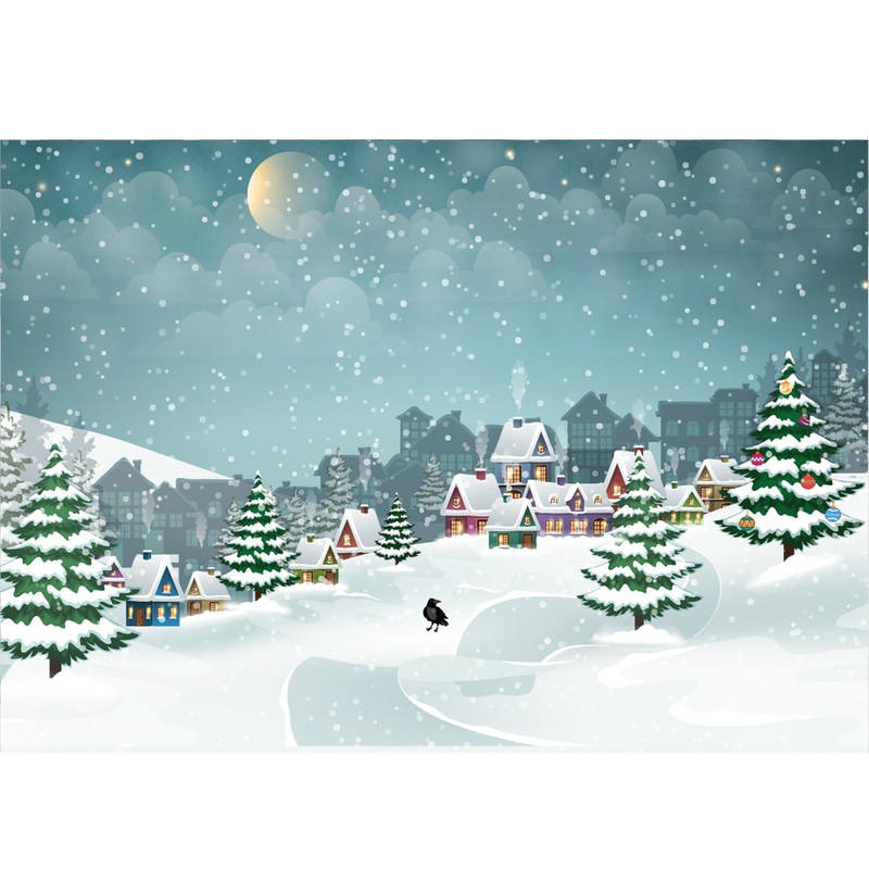 Christmas:  Small City Poster        –   Removable     Adhesive Decal