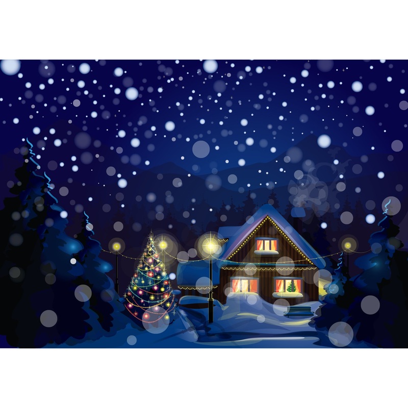 Christmas:  Snowing Poster        –   Removable     Adhesive Decal
