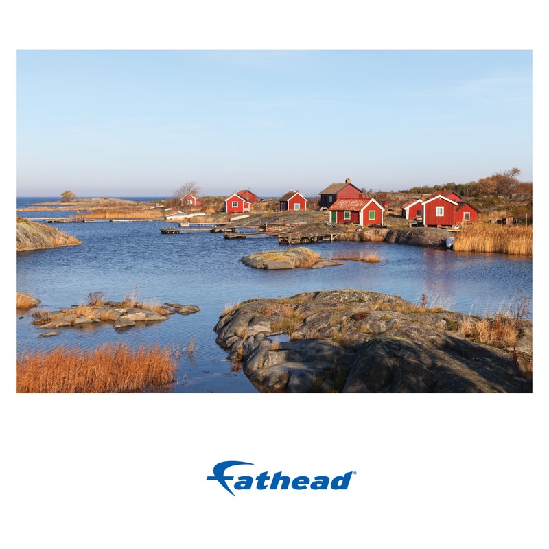 Generic Scenery: Red Cottages Poster        –   Removable     Adhesive Decal