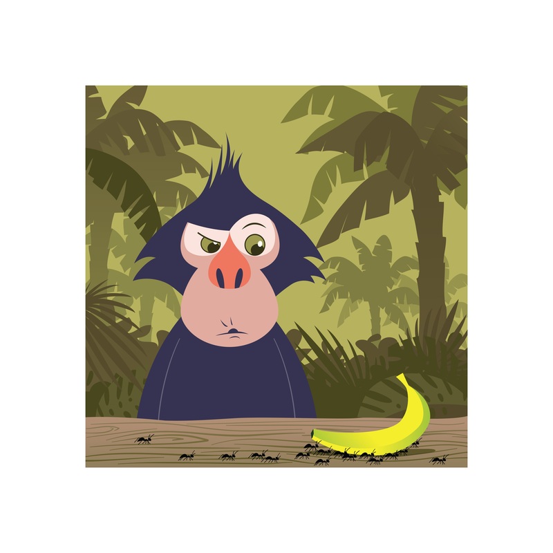 Jungle:  Banana Mural        –   Removable Wall   Adhesive Decal