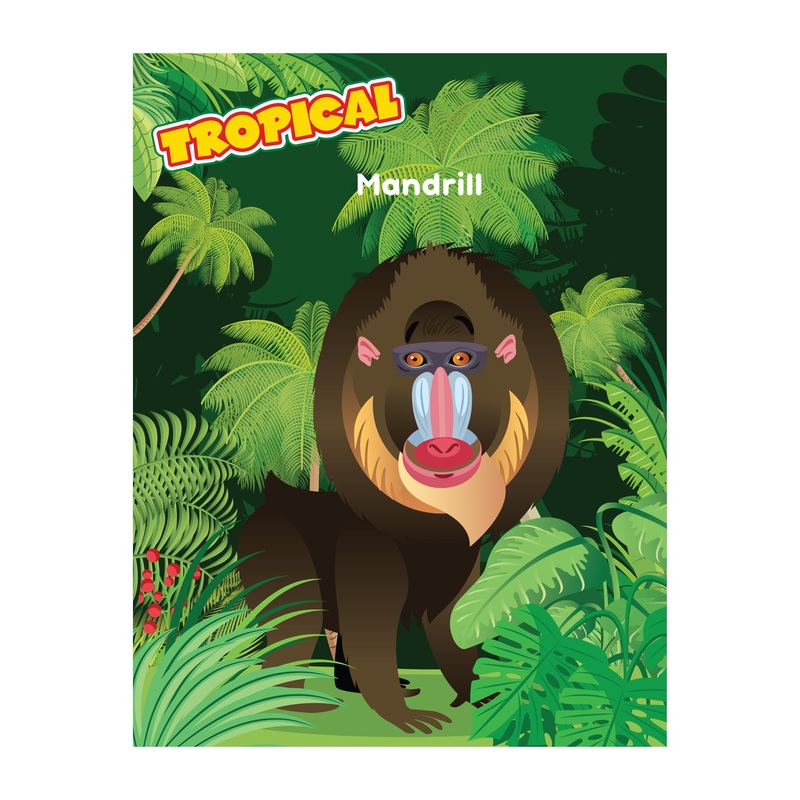 Jungle: Mandrill Mural        –   Removable Wall   Adhesive Decal