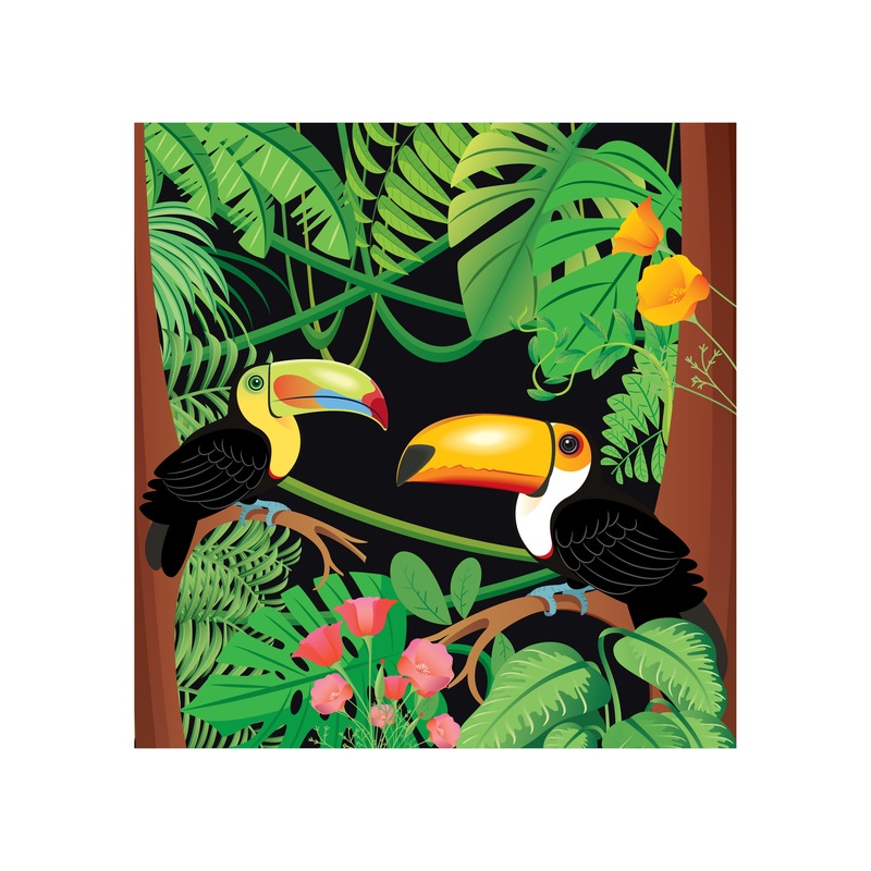 Jungle: Parrot Mural        –   Removable Wall   Adhesive Decal