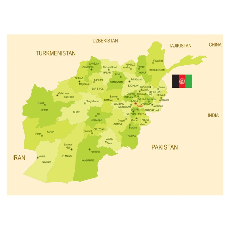 Maps of Asia: Afghanistan Mural        –   Removable Wall   Adhesive Decal