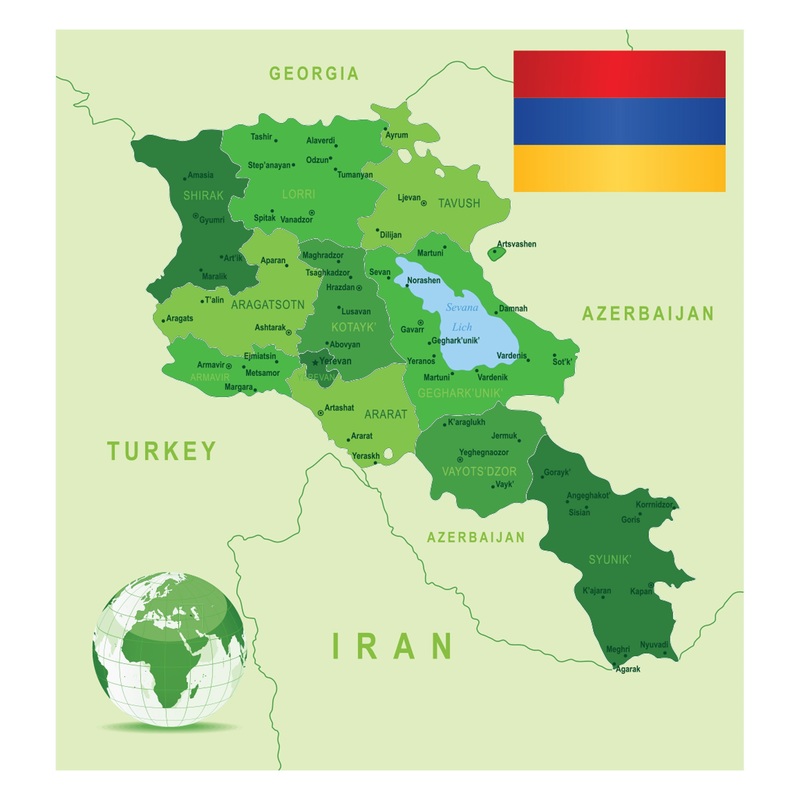 Maps of Asia: Armenia Mural        –   Removable Wall   Adhesive Decal