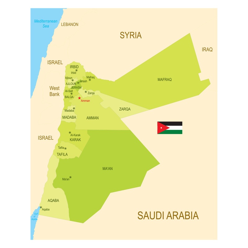 Maps of Asia: Jordan Mural        –   Removable Wall   Adhesive Decal