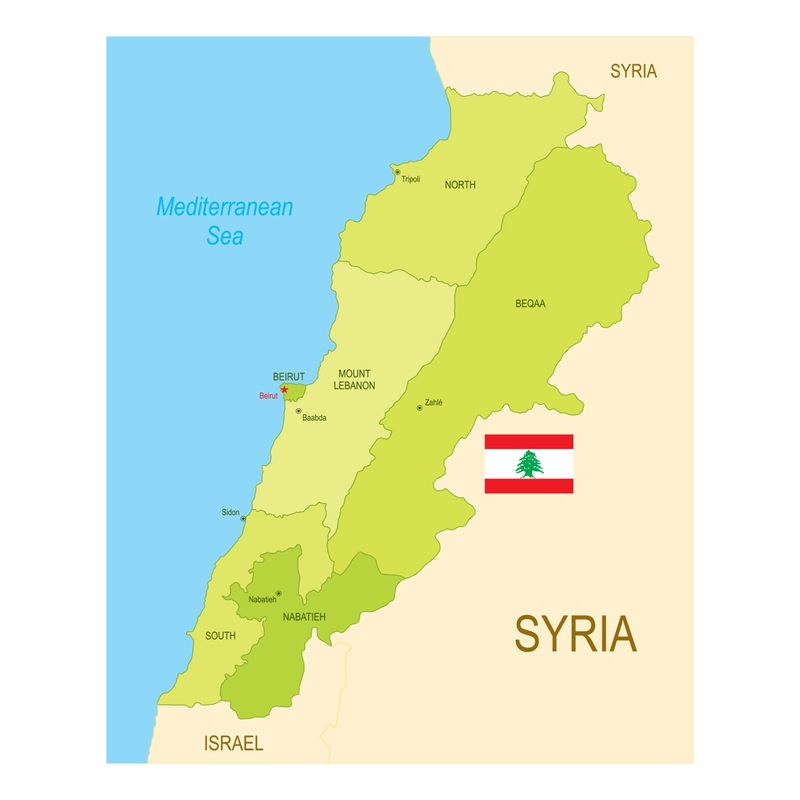 Maps of Asia: Lebanon Mural        –   Removable Wall   Adhesive Decal