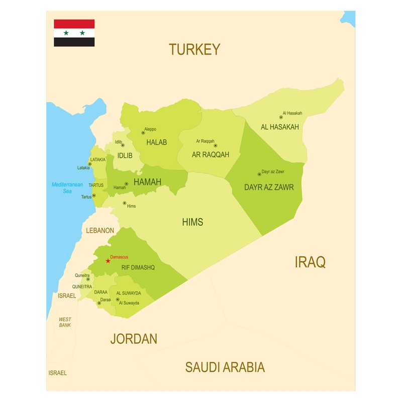 Maps of Asia: Syria Mural        –   Removable Wall   Adhesive Decal