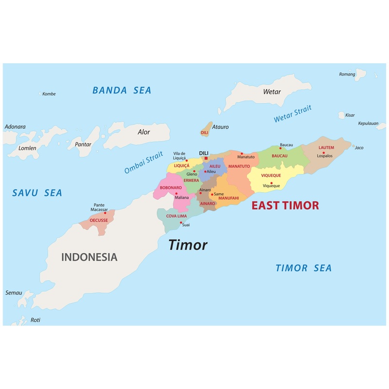 Maps of Asia: Timor-Leste Mural        –   Removable Wall   Adhesive Decal