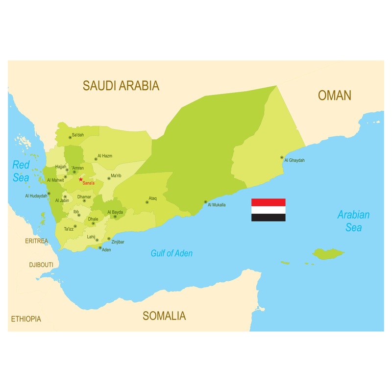 Maps of Asia: Yemen Mural        –   Removable Wall   Adhesive Decal