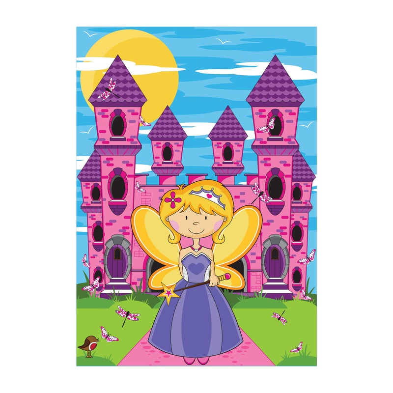 Nursery:  Castle Mural        –   Removable Wall   Adhesive Decal