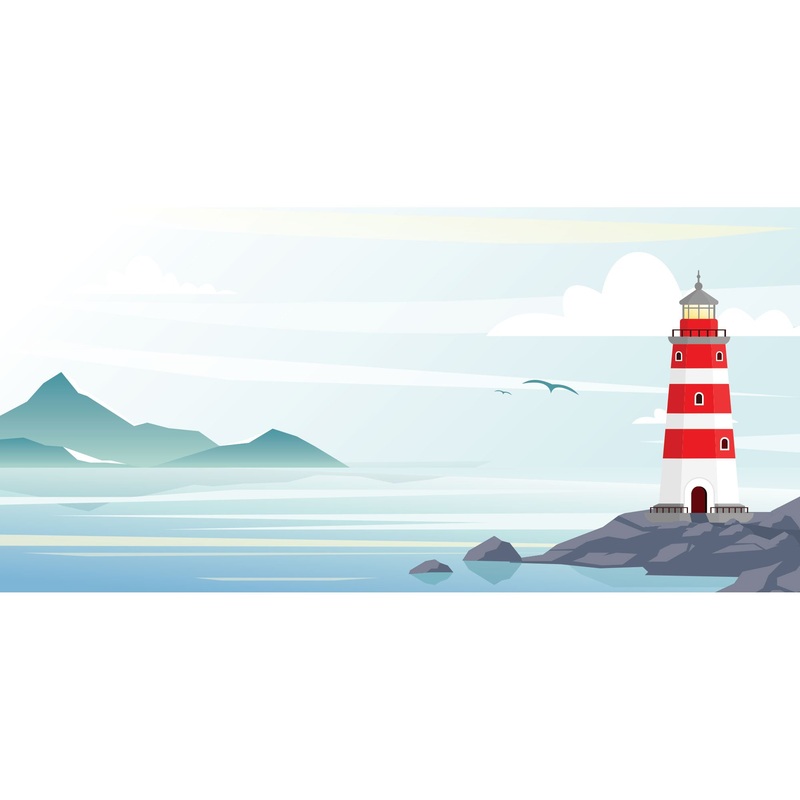 Nursery:  Lighthouse Mural        –   Removable Wall   Adhesive Decal