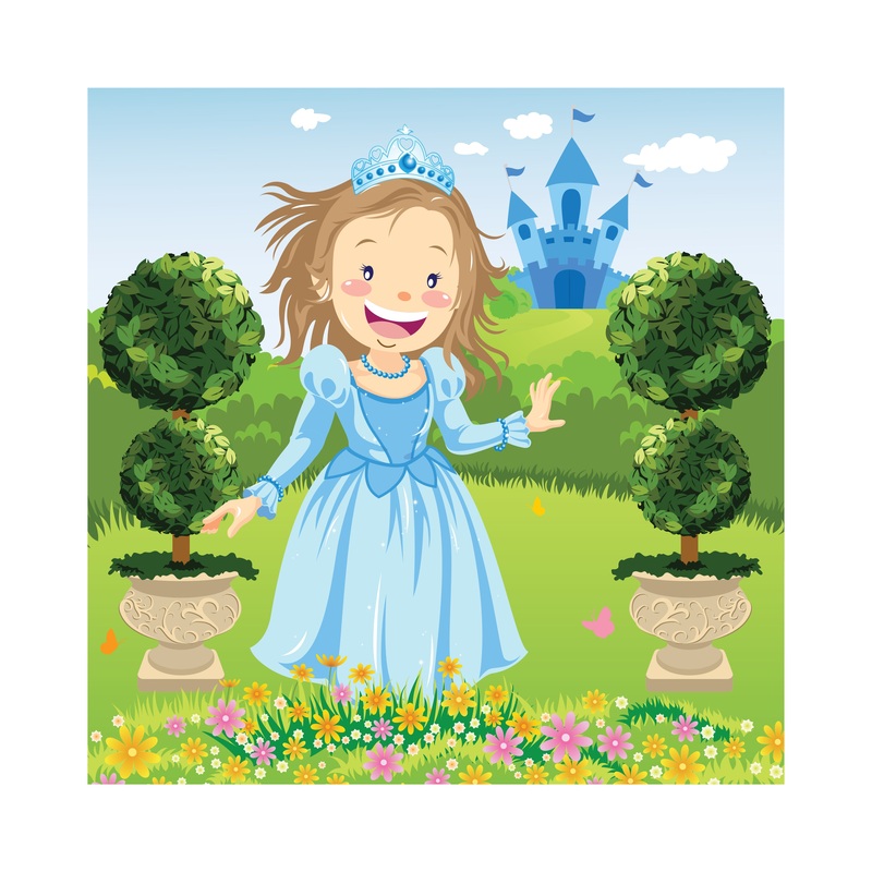 Nursery Princess:  Blue Dress Mural        –   Removable Wall   Adhesive Decal