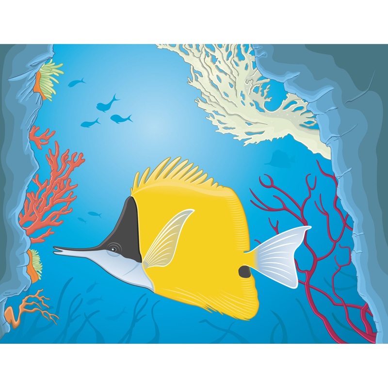 Nursery:  Yellow Fish        –   Removable Wall   Adhesive Decal