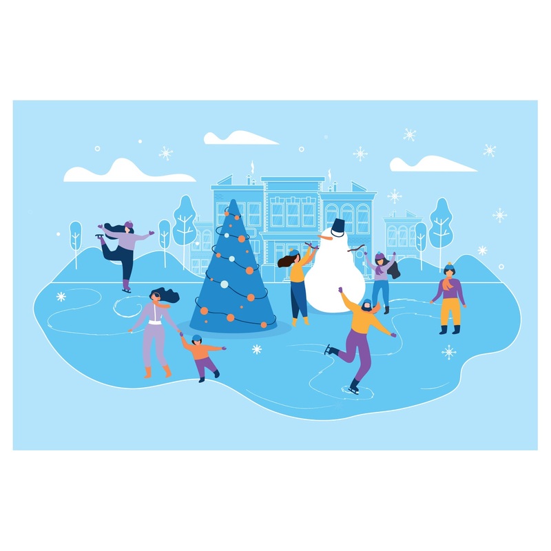 Seasons Decor: Winter Blue Winter Mural        –   Removable     Adhesive Decal