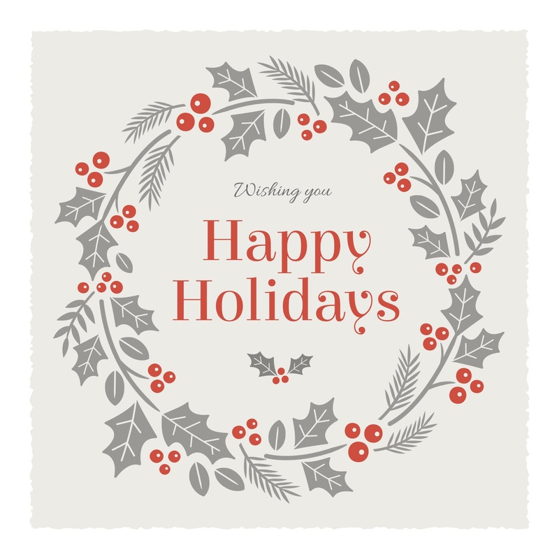 Seasons Decor: Winter Happy Holidays Mural        –   Removable     Adhesive Decal