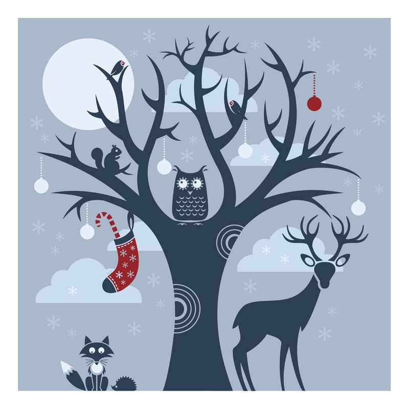 Seasons Decor: Winter in the Forest Mural        –   Removable     Adhesive Decal