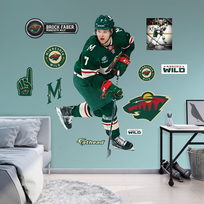 Brock Faber – RealBig Collection – Official NHL – Minnesota Wild – Reusable Vinyl Wall Decals