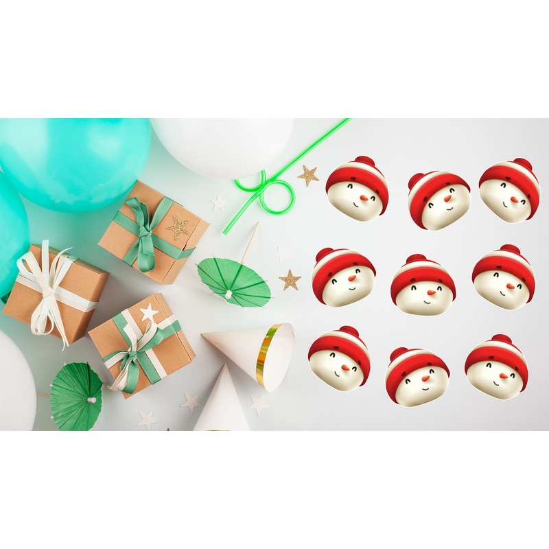 Christmas:  Red and White Snowman  Minis        –      Big Head