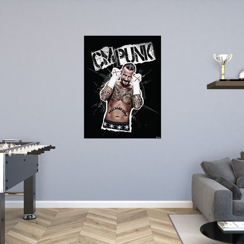 CM Punk – Peel & Stick Poster – Official WWE – Reusable Vinyl Wall Decal