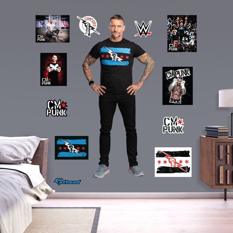 CM Punk – RealBig Collection – Official WWE – Reusable Vinyl Wall Decals