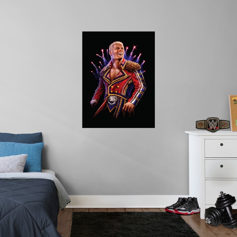 Cody Rhodes – Illustration – Peel & Stick Poster – Official WWE – Reusable Vinyl Wall Decal