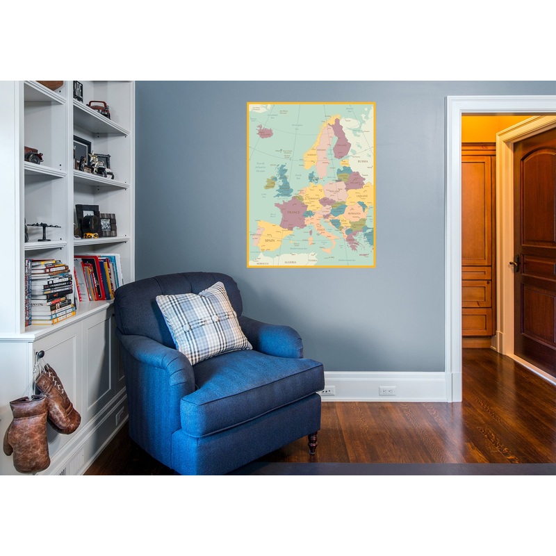 Maps: Europe Vintage Mural        –   Removable Wall   Adhesive Decal