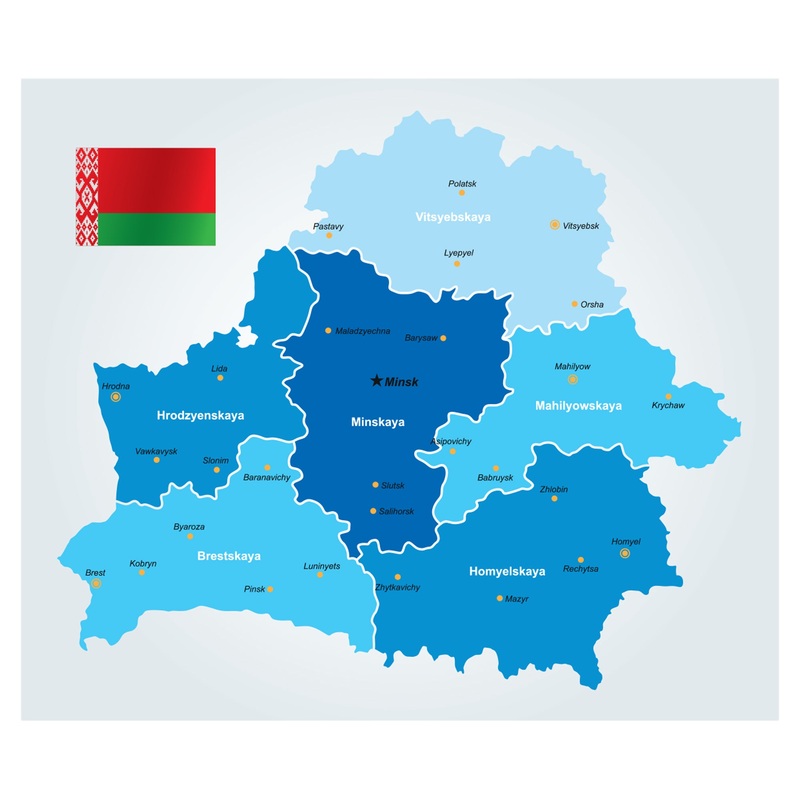 Maps of Europe: Belarus Mural        –   Removable Wall   Adhesive Decal