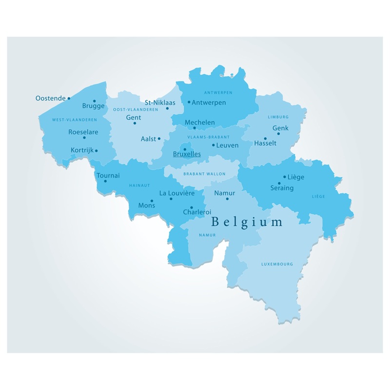 Maps of Europe: Belgium Mural        –   Removable Wall   Adhesive Decal