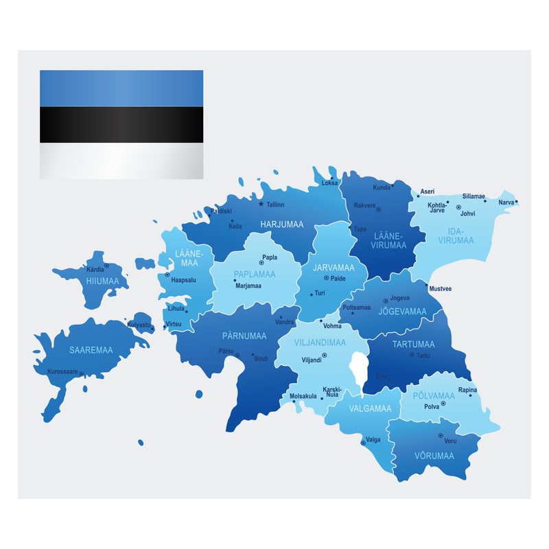 Maps of Europe: Estonia Mural        –   Removable Wall   Adhesive Decal