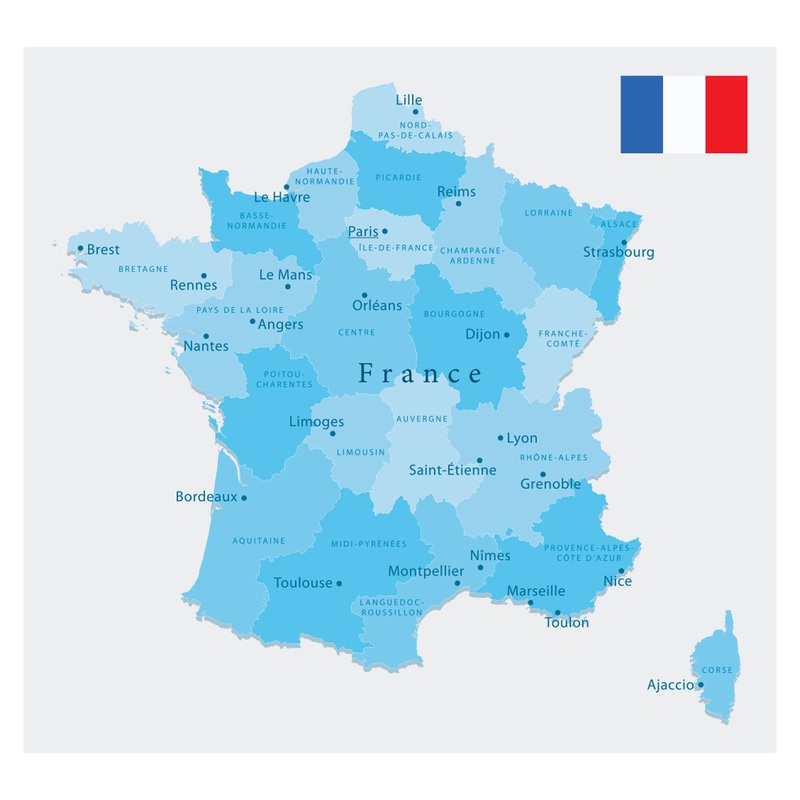 Maps of Europe: France Mural        –   Removable Wall   Adhesive Decal