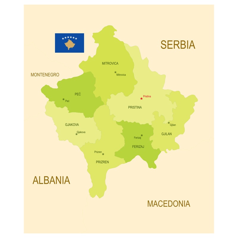 Maps of Europe: Kosovo Mural        –   Removable Wall   Adhesive Decal