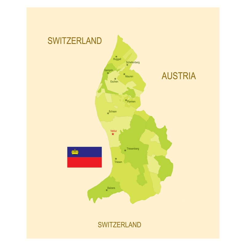 Maps of Europe: Liechtenstein Mural        –   Removable Wall   Adhesive Decal