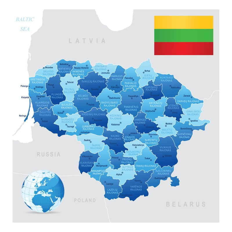Maps of Europe: Lithuania Mural        –   Removable Wall   Adhesive Decal