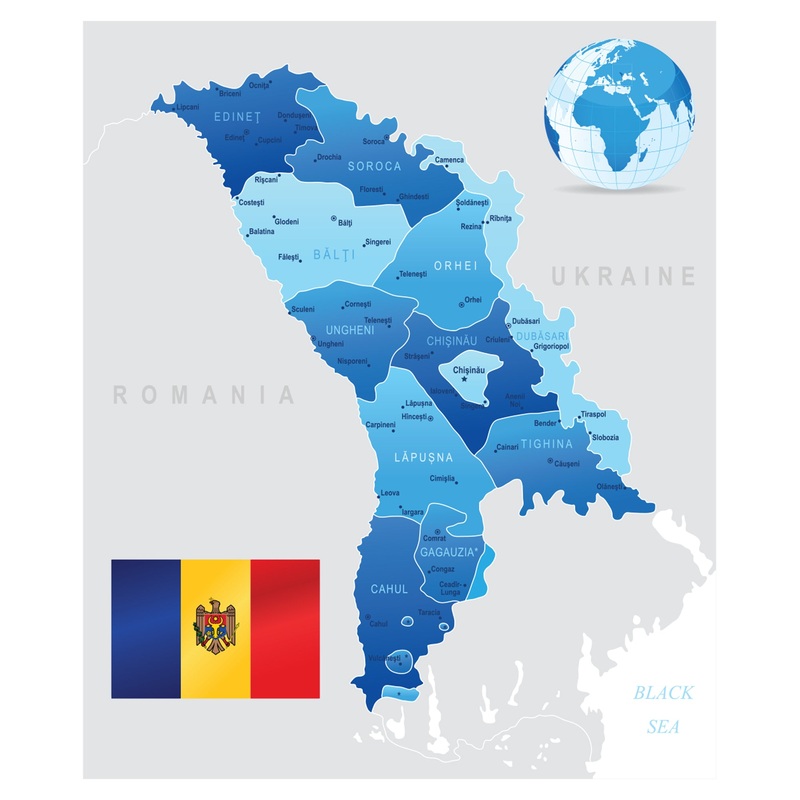 Maps of Europe: Moldova Mural        –   Removable Wall   Adhesive Decal
