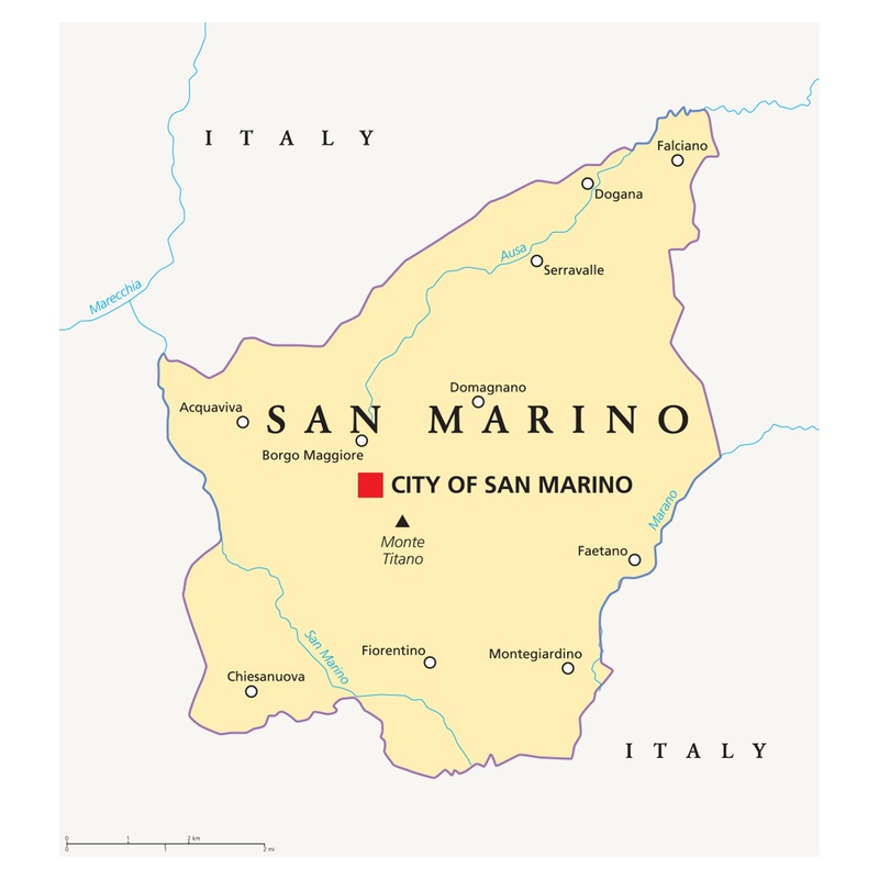 Maps of Europe: San Marino Mural        –   Removable Wall   Adhesive Decal