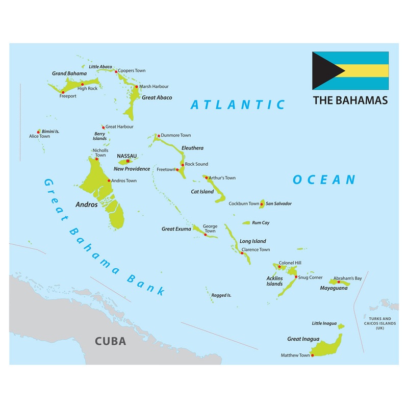 Maps of North America: Bahamas Mural        –   Removable Wall   Adhesive Decal
