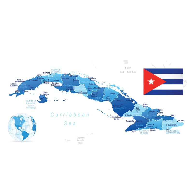 Maps of North America: Cuba Mural        –   Removable Wall   Adhesive Decal