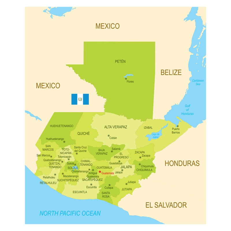 Maps of North America: Guatemala Mural        –   Removable Wall   Adhesive Decal