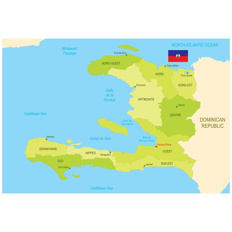 Maps of North America: Haiti Mural        –   Removable Wall   Adhesive Decal