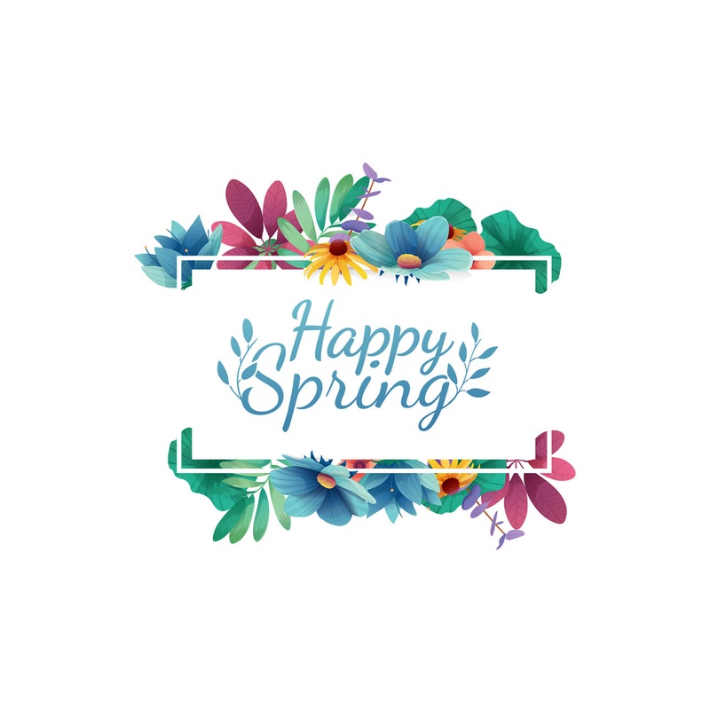 Seasons Decor: Seasons Decor Spring Happy Spring Mural        –   Removable Wall   Adhesive Decal