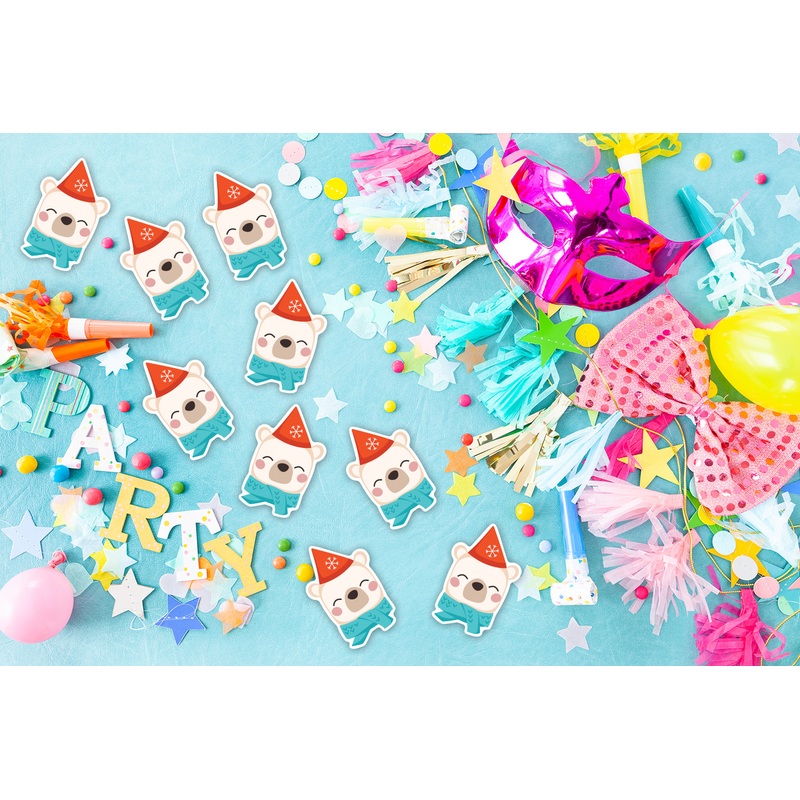 Sheet of 9 – Holiday:  Polar Bear  Minis   Cardstock Cutout  –      Big Head