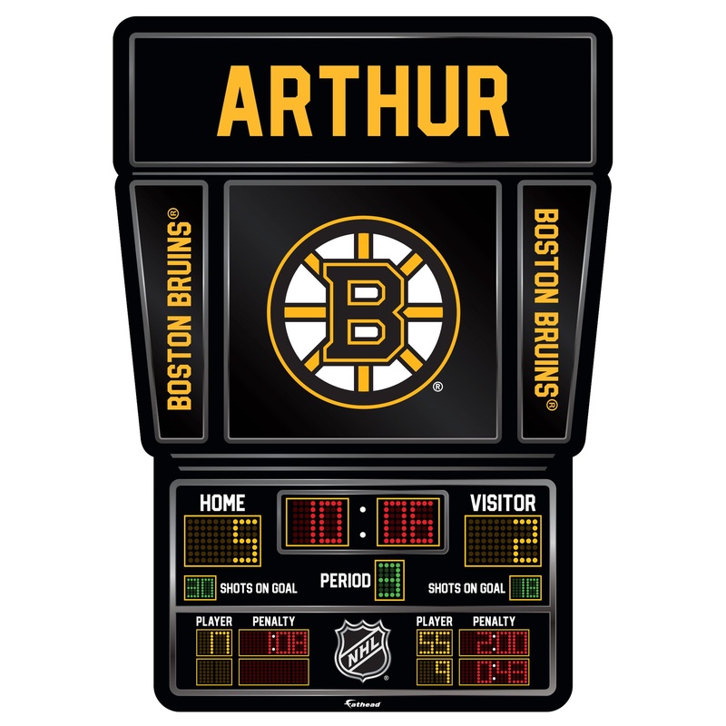 Boston Bruins – Scoreboard Logo – With Personalized Name – Official NHL – Vinyl Transfer Decal