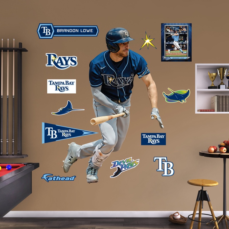 Brandon Lowe – RealBig Collection – Official MLB – Tampa Bay Rays – Reusable Vinyl Wall Decals