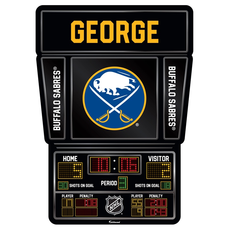Buffalo Sabres – Scoreboard Graphic – With Personalized Name – Official NHL – Vinyl Transfer Decal