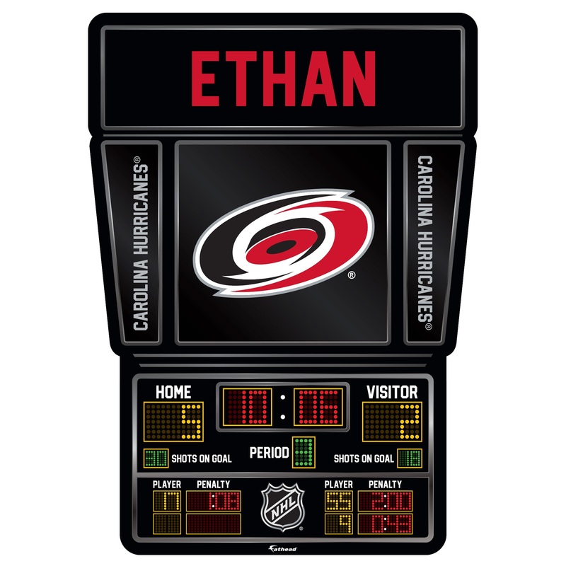 Carolina Hurricanes – Scoreboard Graphic – With Personalized Name – Official NHL – Vinyl Transfer Decal